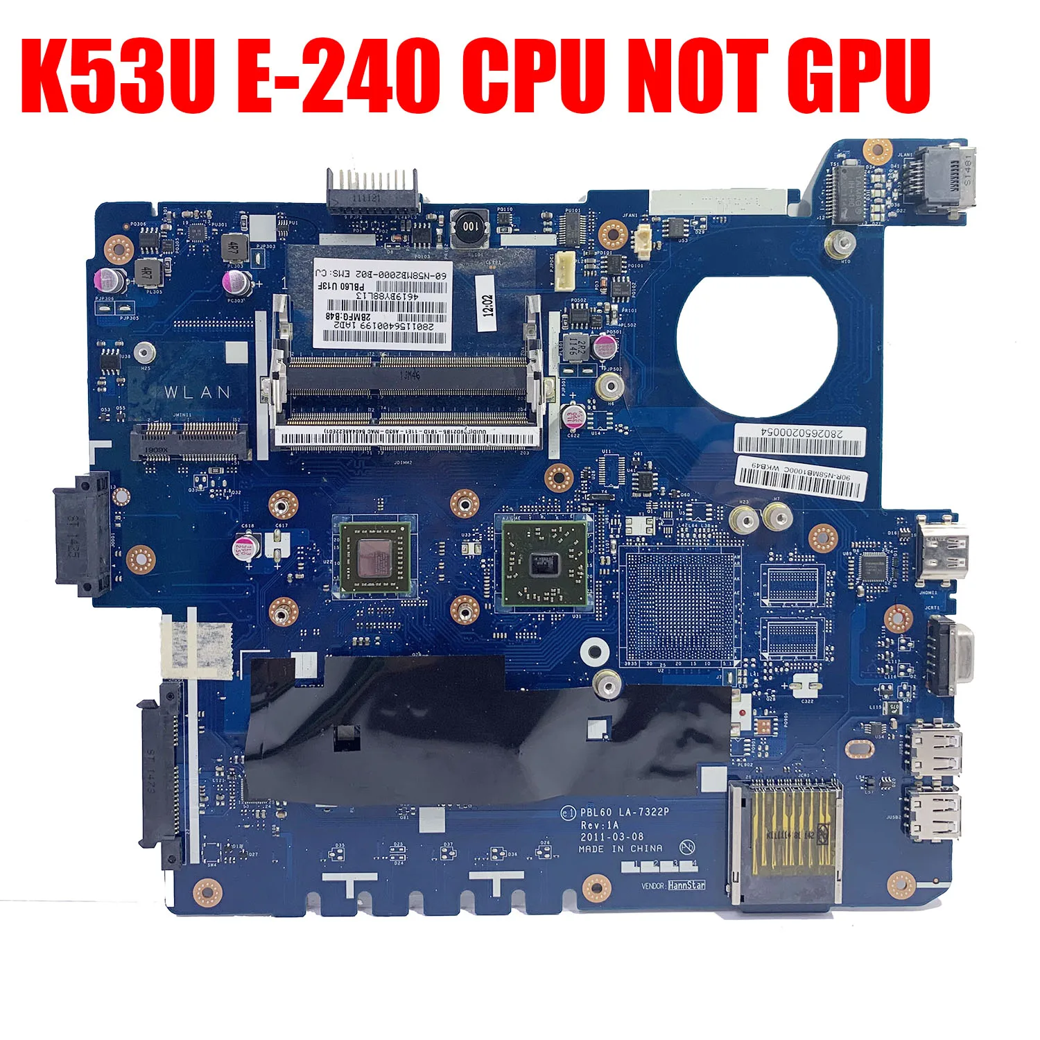 PBL60 LA 7322P K53U материнская плата для ноутбука ASUS X53U X53B K53B X53BY X53BR K53BY портативного