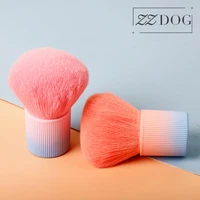 zzdog 1pcs pink protable cosmetic tool fluffy soft face powder blush brush gradient short handle beauty brush for make up