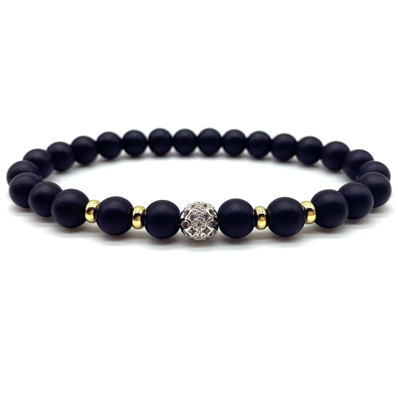 2020 роскошный браслет с шармом короной для мужчин винтажный матовый и бусина из