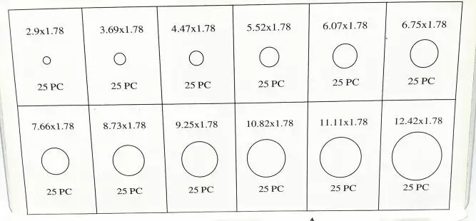 300PCS small O-ring gasket repair box Japanese standard fluorinated silicone rubber high temperature resistant seal | Обустройство