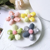7pcslot 5 6cm handmade yarn ball flowers patches appliques for clothes shoes sewing supplies diy hair decoration
