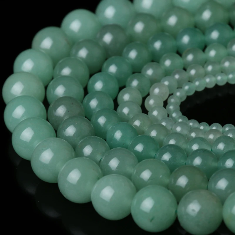 

Wholesale Natural Stone Green Aventurine Round Loose Beads 15" Strand 4/6/8/10/12/14MM Pick Size For Jewelry Making
