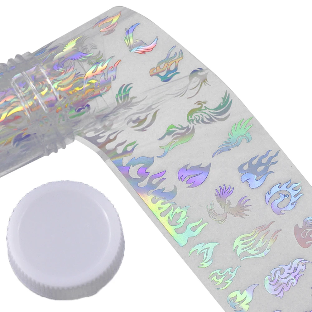 Лазерная печать пламени стикер для дизайна ногтей клейкая наклейка съемное