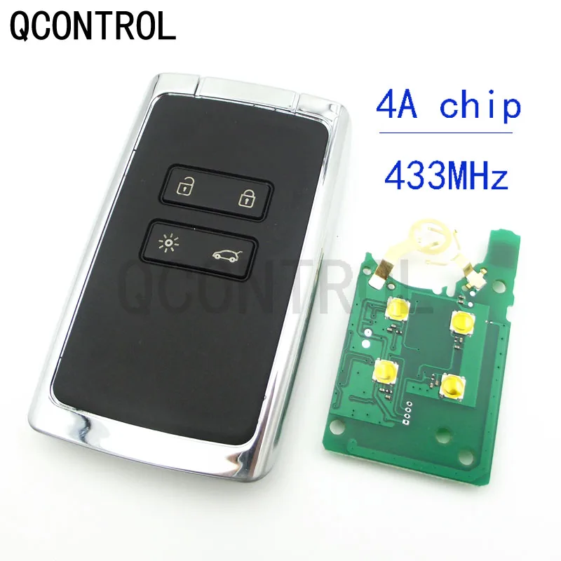 QCONTROL умный пульт дистанционного ключа Go 434 МГц Hitag AES 4A чип для Renault Megane 4 Talisman Espace 5