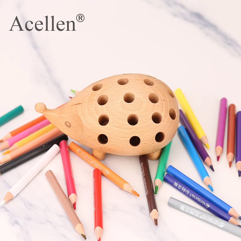 Деревянные миниатюрные фигурки животные держатель для ручки офисное украшение