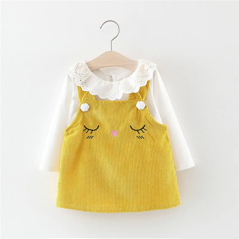 Осеннее платье для маленьких девочек принцессы хлопковая футболка с длинными