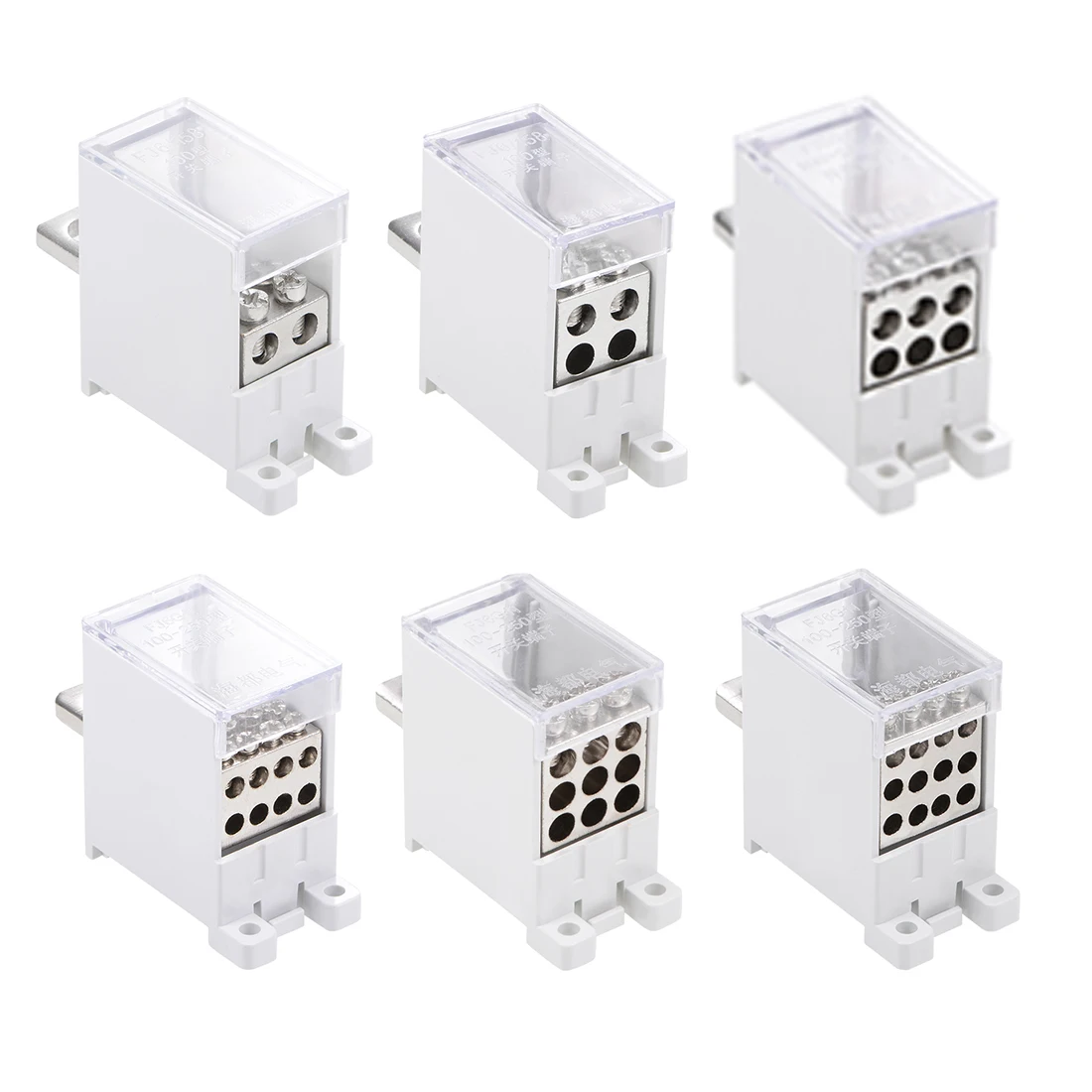 Uxcell 1 Inlet 2/4/6/8/9/12 Outlet DIN Rail Terminal Blocks 125A Max Input Distribution Block for Circuit Breaker Gate Motor