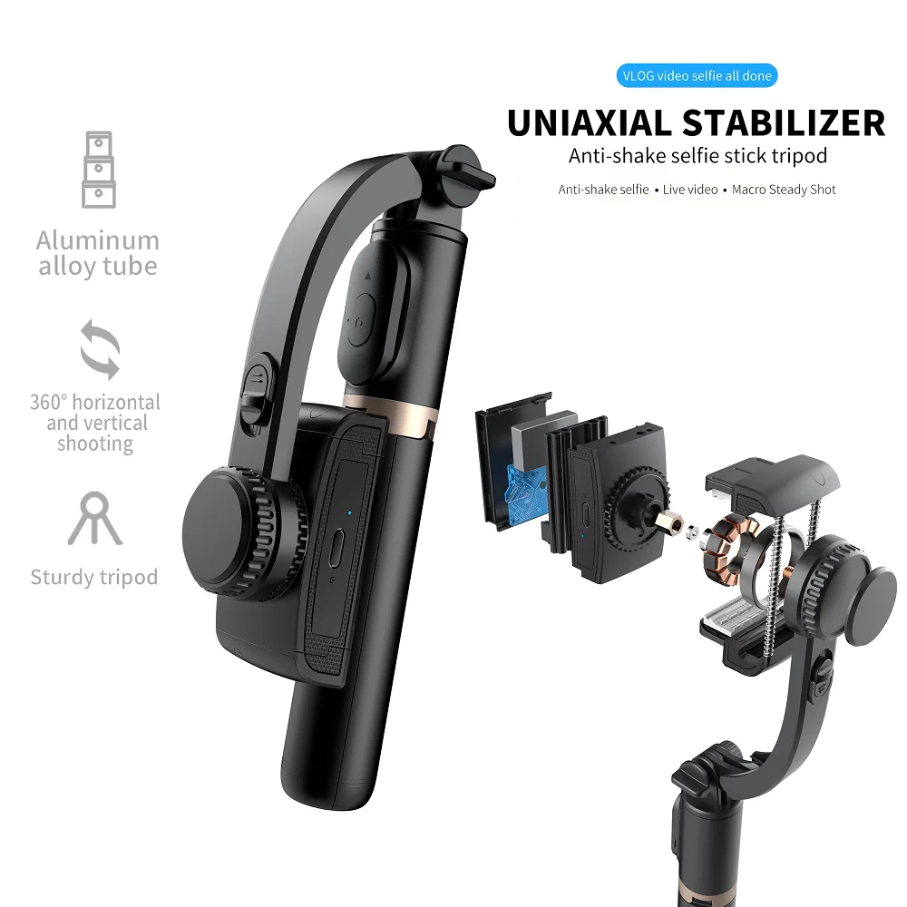 

FANGTUOSI Handheld Gimbal Stabilizer With Bluetooth shutter Tripod For Smartphone Action camera Video Record Vlog Live