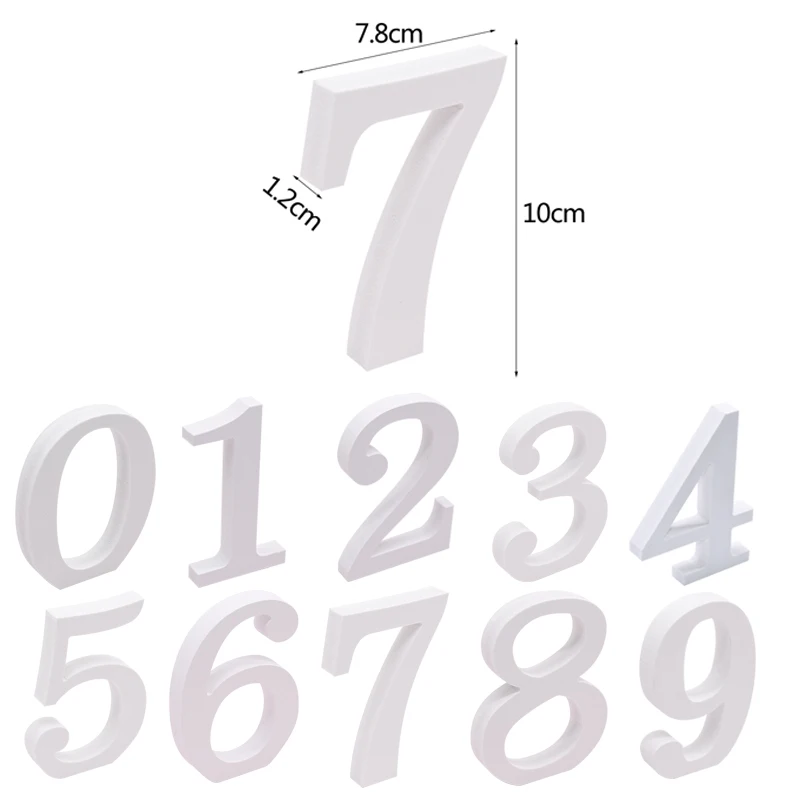 Белая деревянная настенная 3D наклейка с цифрами настенные наклейки на свадьбу