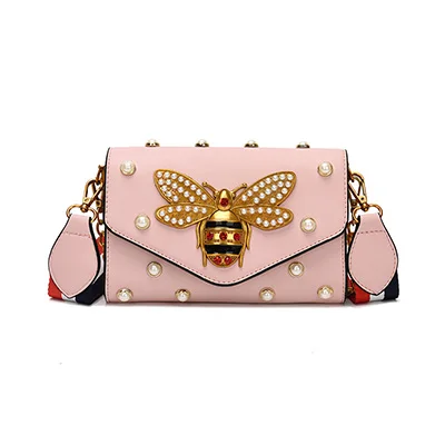 Pink Bolsa Feminina, новинка, модные брендовые женские маленькие сумочки с Пчелой, на цепочке, сумки через плечо, вечерние, клатч, Основная сумка для женщин - Цвет: Pink