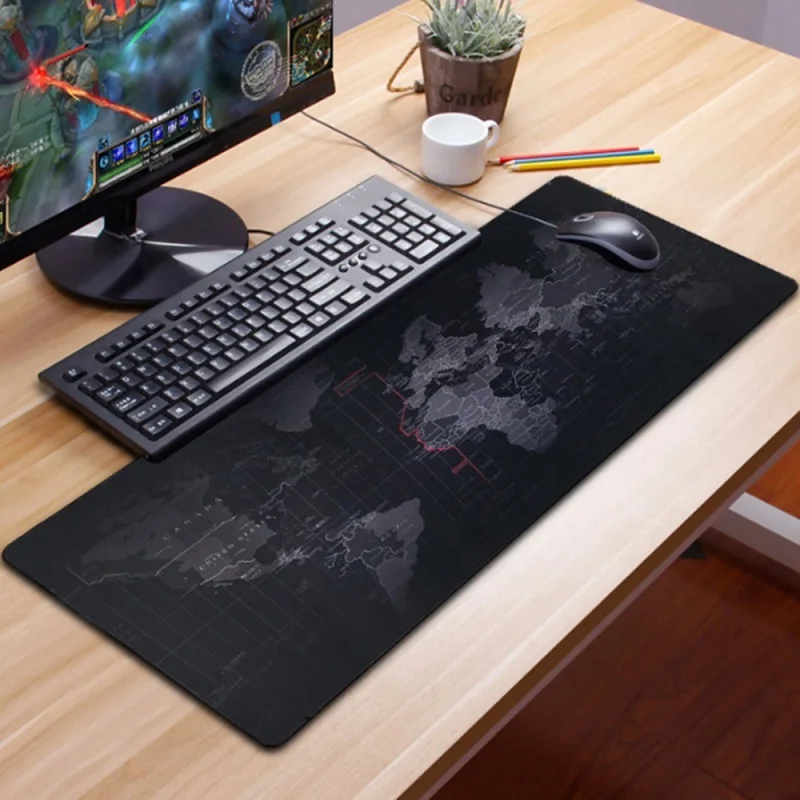

Anti-slip World Map Pattern Large Gaming Natural Rubber Mouse Pad Keyboard Mat Desk Mousepad Waterproof Game Mouse Keyboard Pad