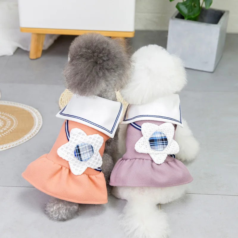 

Dog Clothes Flowers Pet Clothing for Dogs Super Small Cute Dress Cartoon Print Puppy Spring Summer Colorful Girl Ropa Para Perro