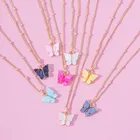 VG 6YM Популярные ожерелья-бабочки для женщин ожерелье с красочной подвеской-бабочкой Модный женский чокер Новые ювелирные аксессуары