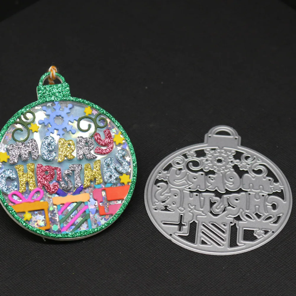 

Metal Cutting Dies Merry Christmas Pendant Stencils for Scrapbooking DIY Photo Album Paper Card Decorative Craft Embossing