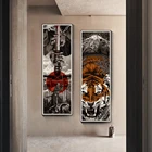 Японский самурай укийой Тигр настенное Искусство Холст плакат и принты для гостиной домашний декор живопись