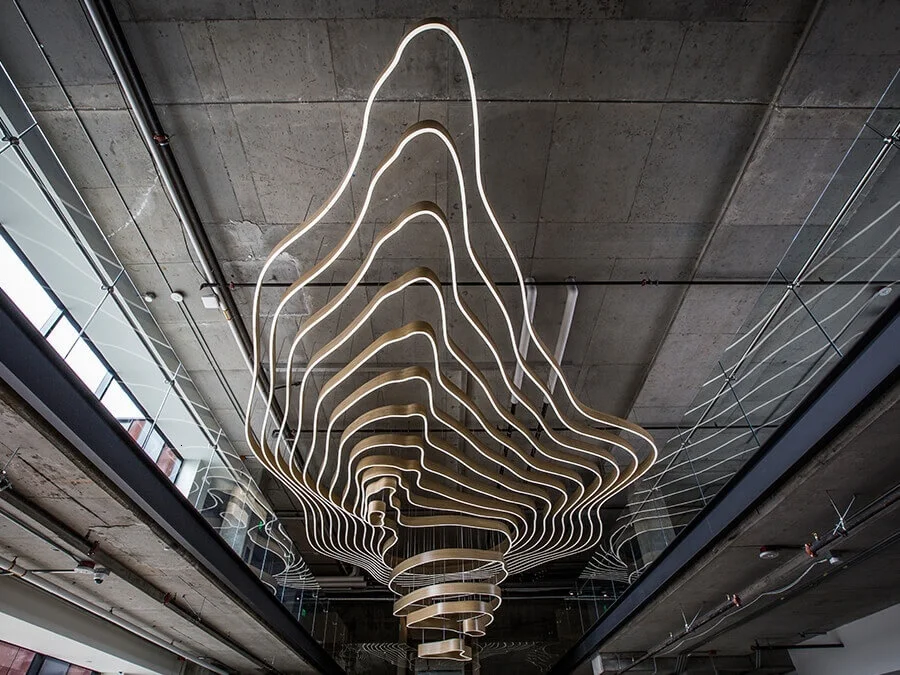 Деревянные цветные горные диапазоны Контурные линии дизайн большие подвесные