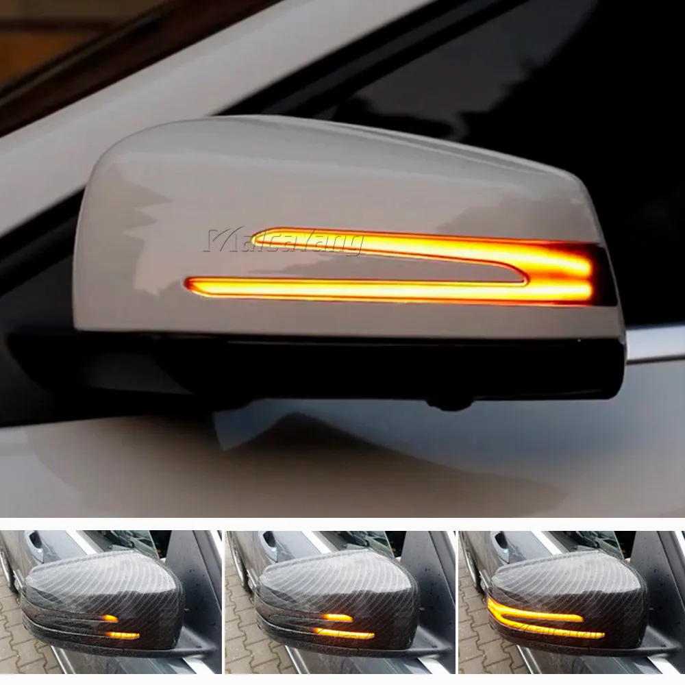 

2pcs Car Dynamic Blinker LED Side Mirror Lights Repeater Signal Lights For Mercedes Benz W204 W176 W212 A B C E S Class