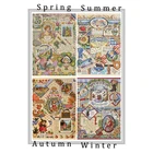 Коллекция золотого цвета, Набор для вышивки крестом, весна, лето, осень, зима
