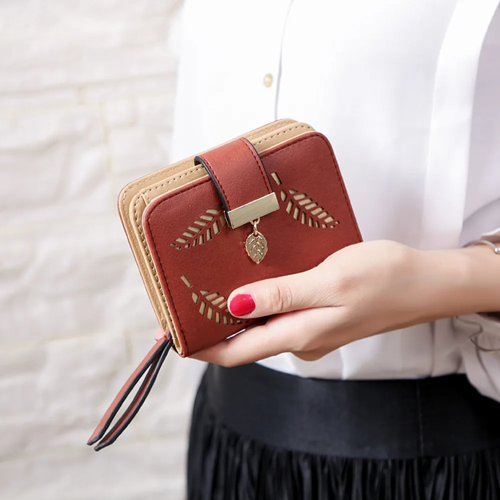 

Кошелек женский из искусственной кожи, с отверстиями, с отделением для монет