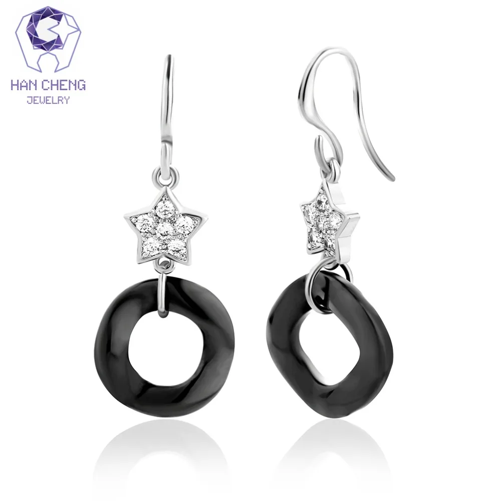 Новые роскошные висячие серьги HanCheng с кубическим цирконием класса ААА
