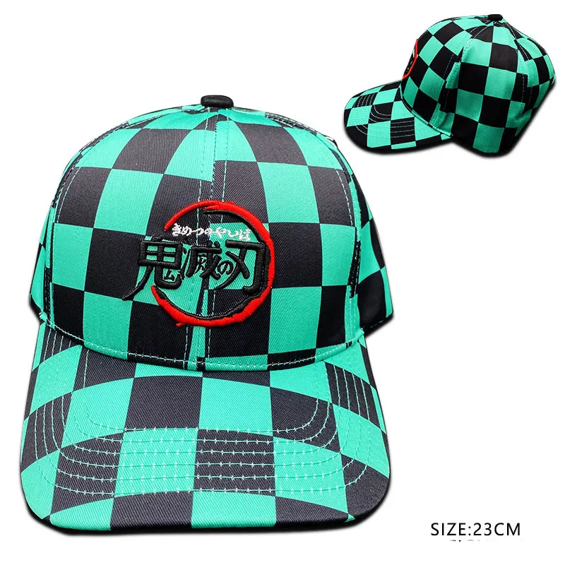 

Cute Kamado Tanjirou Caps Hat For Adult Men Women Boys Cosplay Adjustable Anime Demon Slayer Hip Hop Hats Gift