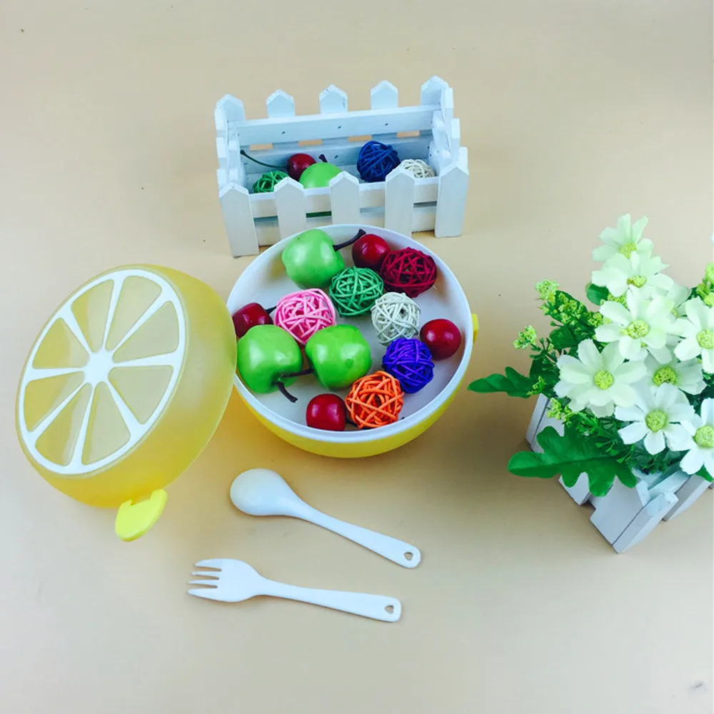 Children's Lunch Box Popular Children Food Containers Storage For Cute With Fork Spoon | Дом и сад