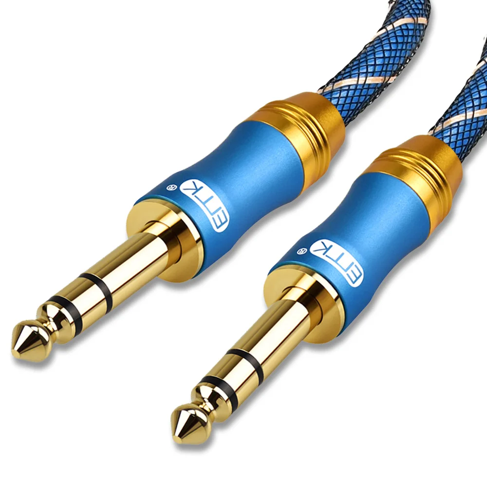 

EMK 6.35mm 1/4" TRS to 6.35mm 1/4" TRS Balanced Stereo Audio Cable 24K Gold Plated Double Shielded Male to Male