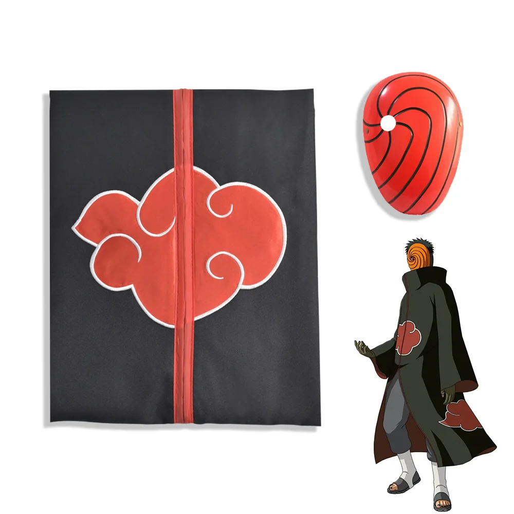 Itachi Плащ Хэллоуин аниме косплей костюм комплект Akatsuki |