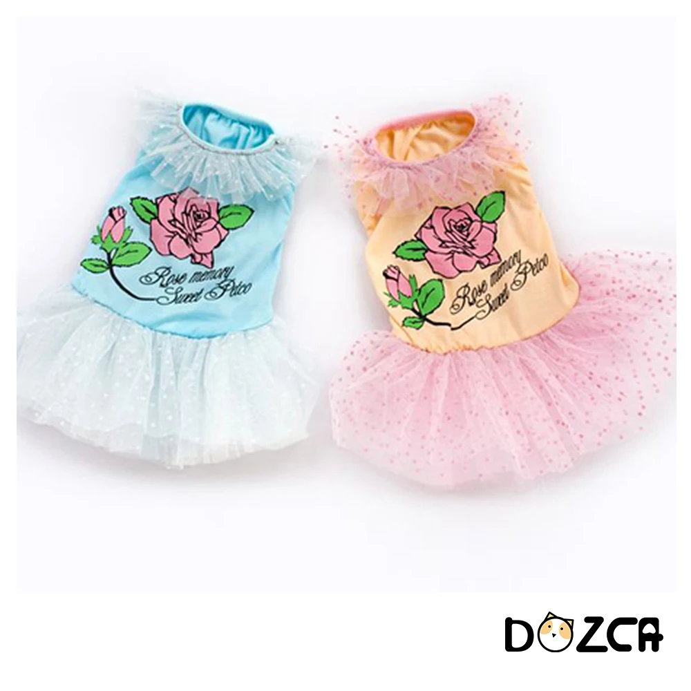 Платье для маленьких собак причудливое искусственное с рисунком розы весны лета