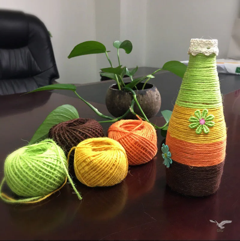 2 мм 50 м натуральный в декорированном мешковиной горшке гессенской шпагат