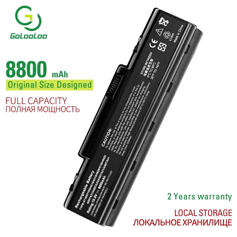 

Golooloo 8800mAh New laptop battery for Acer GATEWAY NV52 NV5207U NV5211U NV5212U NV5213U NV53 NV54 NV56 NV78 NV7802U AS07A31