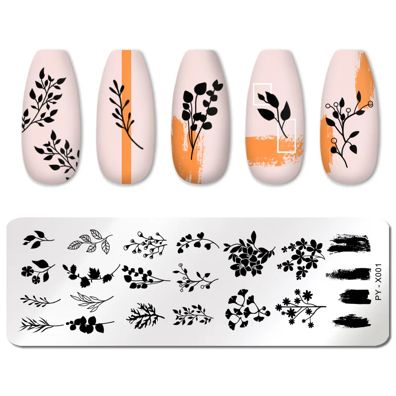 PICT YOU 12*6cm Nail Art Templates Stamping Plate Design Flower Animal Glass Temperature Lace Stamp Templates Plates Image images - 6
