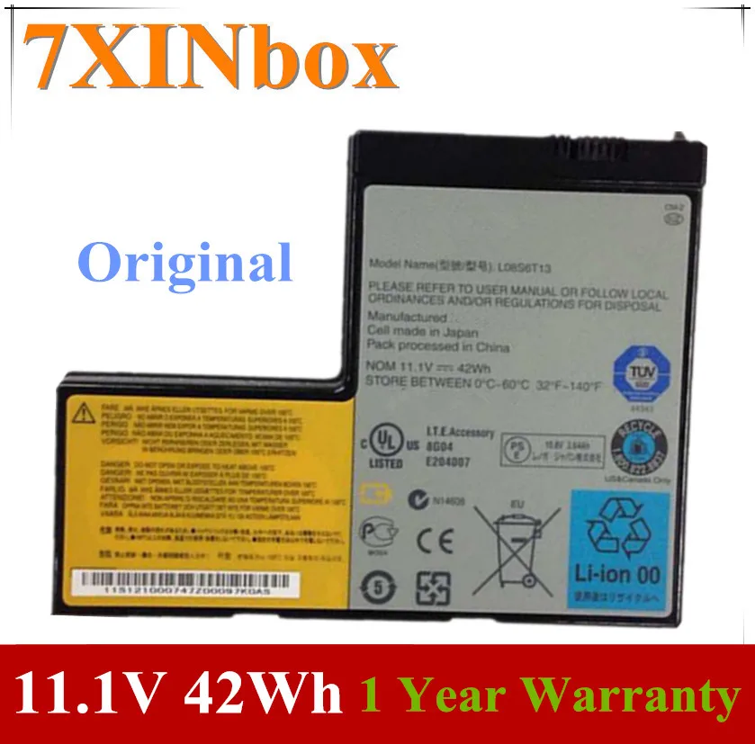 

7XINbox 11.1V 42Wh Original Laptop Battery L08S6T13 For Lenovo IdeaPad Y650 4185 Y650 Y650A Series Tablet