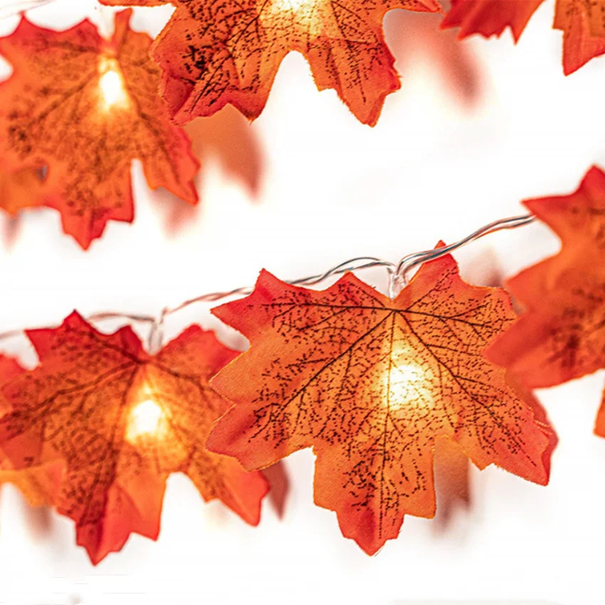 Ornament Halloween Thanksgiving Home Decoration Outdoor String Light LED Maple Leaf Christmas Tree Scene | Дом и сад
