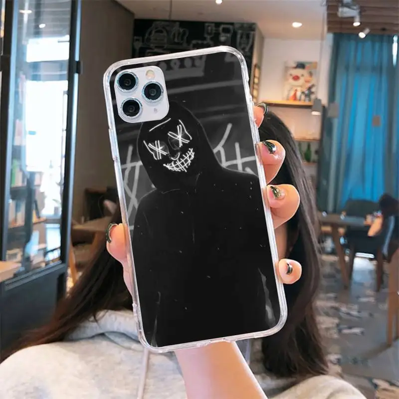 

Sad Faceless Phone Case Transparent for iPhone 6 7 8 11 12 s mini pro X XS XR MAX Plus cover funda shell