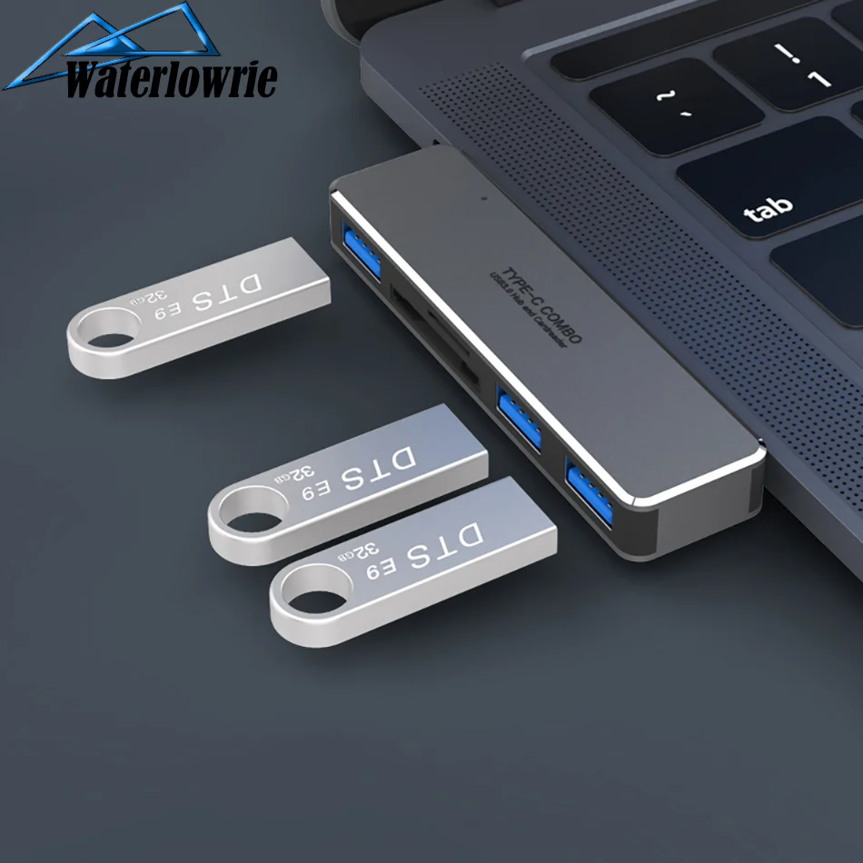 USB 3 0 Type-C Hub ноутбук адаптер переменного тока C концентратор с TF Card Reader слот PD для iPad