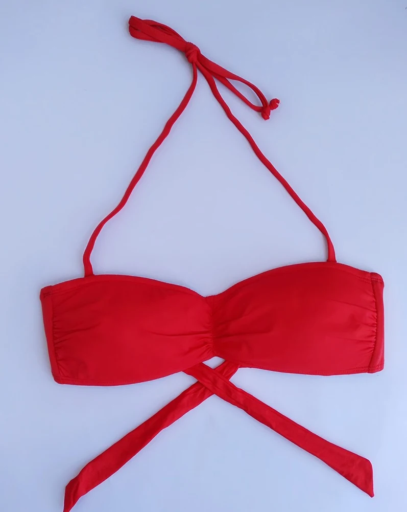 Женское бикини однотонное с открытой спиной сексуальное женское перекрестными