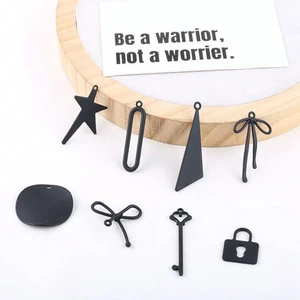 10 шт.лот модные геометрические подвески из цинкового сплава с черной росписью, подвески для рукоделия, ювелирные изделия ручной работы, Серьги-кисточки, аксессуары для изготовления