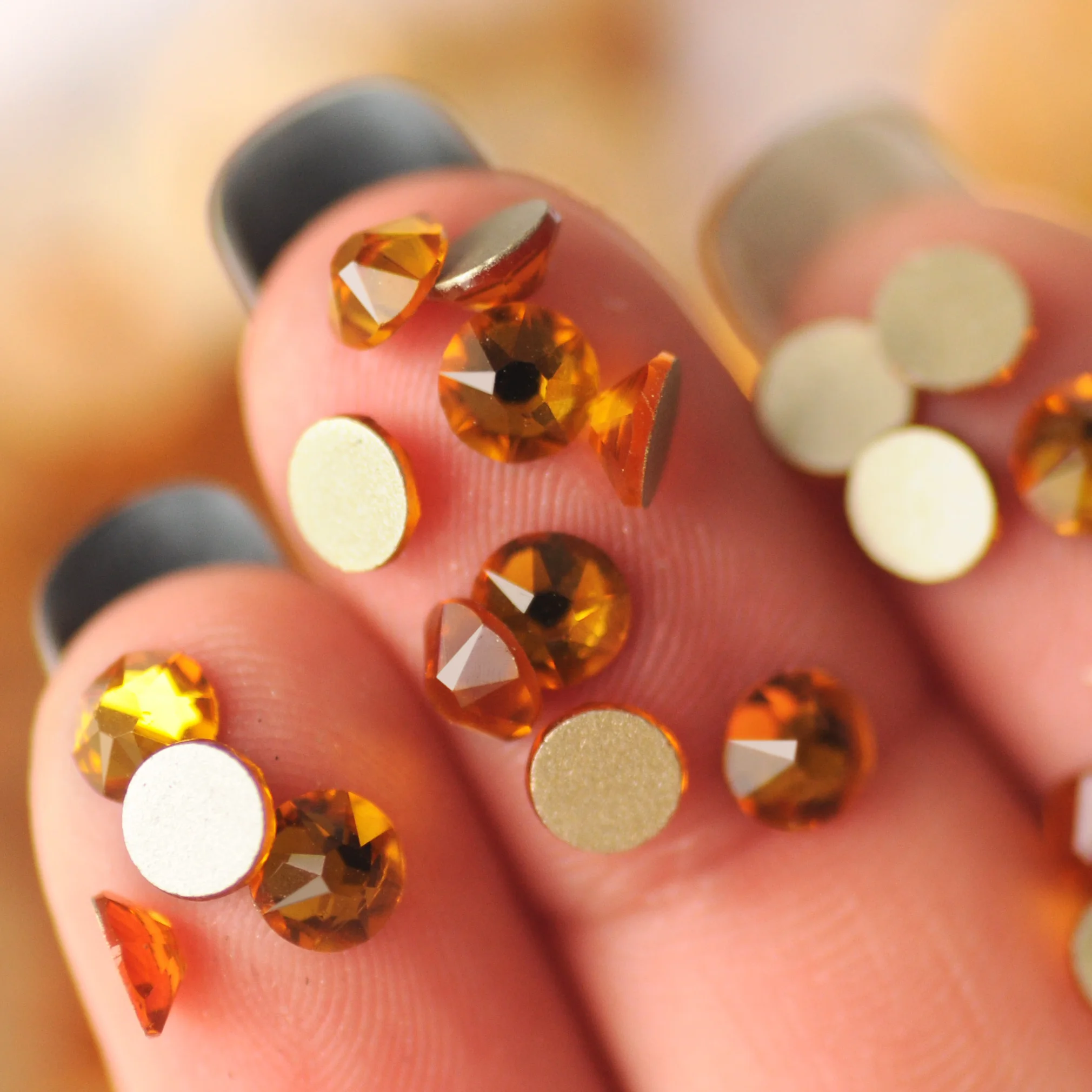 Topaz Новинка 2088 стразы, не исправление, 8 больших, 8 маленьких, сделай сам, стразы с кристаллами, на плоской задней части, стразы для одежды, украшения для ногтей - Цвет: Topaz