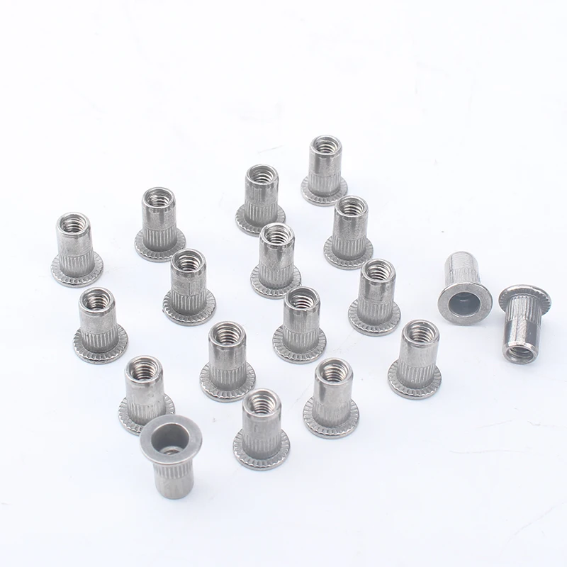 

1000PCS M4 304 Stainless Steel Flat Head Rivet Nuts Iron Insert Riveting Nuts Wholesale Price