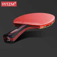 yytzm 9 8 carbon training table tennis racket single pack competition horizontal shot pen hold shot free high end racket bag