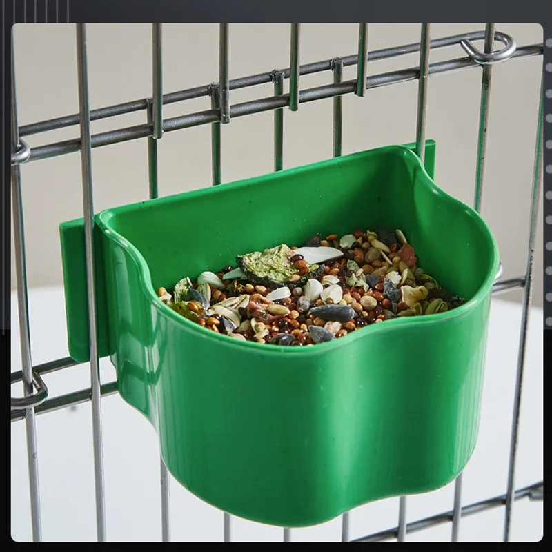 

Green Bird Feeder Water Food Feeding Parrot Cage Plastic Bowl Pigeon Drinking Device Plastic