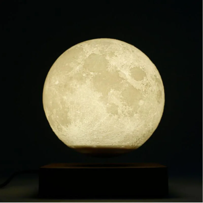 구매 크리에이티브 3D 자기 부상 달 램프 야간 조명 14cm 회전 Led 달 플로팅 램프, 홈 인테리어 휴일 선물 터치