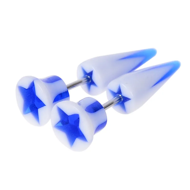 Pinksee 2pcs/lot Creative Candy Color Acrylic Stainless Steel Ear Piercings Profile Fake Plugs Puncture Body Jewelry | Украшения и