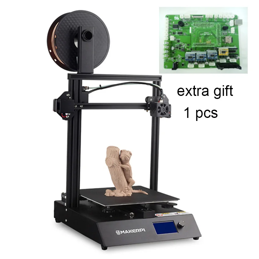 Kaufen MakerPi P2 Metall Basis Schnelle Heizung Aluminium Bett 3D Drucker Diy Kits Mit MK8 Extruder Drucken 1,75mm TPU PETG ABS PLA Filament