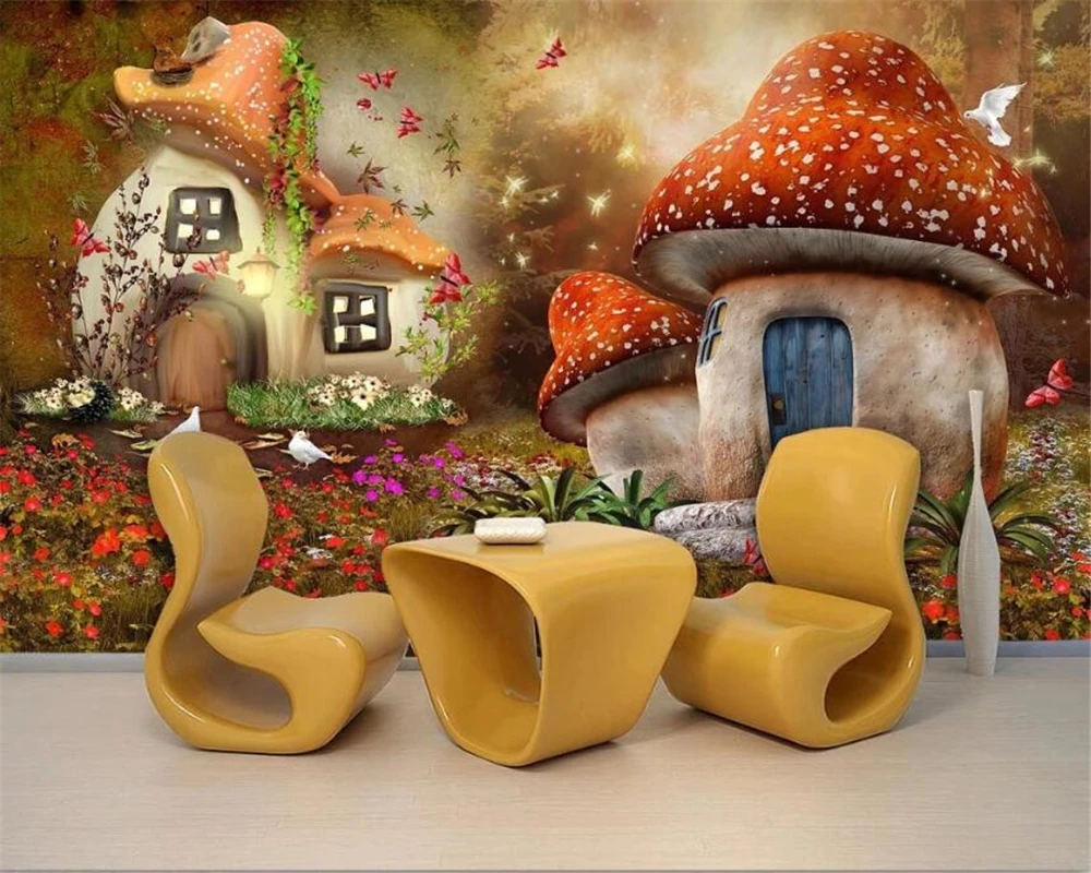 Beibehang обои на заказ гостиная спальня сказочный мир грибной дом Детская комната 3D