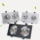 Черный, серебристый Квадратный светодиодный светильник COB с регулируемой яркостью 7 Вт 9 Вт 12 Вт 14 Вт 28 Вт 24 Вт, светодиодный встраиваемый потолочный светильник Светодиодный точечный светильник COB