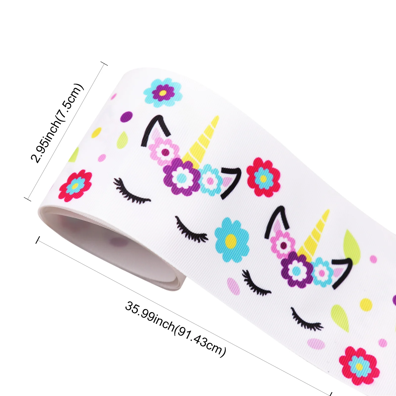 

1Yard 7.5cm Multi Options Unicorn Printed Grosgrain/Satin Ribbons Bow Craft DIY Sewing Handmade Materials Accessories