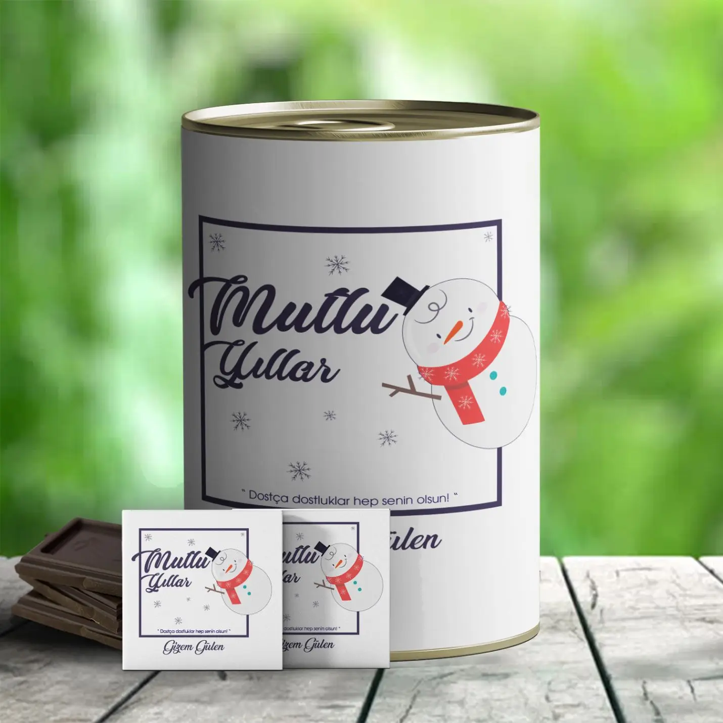 

Personalized Snowman-Themed Chocolates Canned