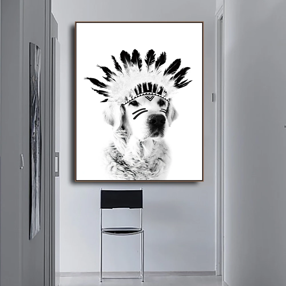 Laeacco юморные плакаты принт индийская собака забавная Картина на холсте